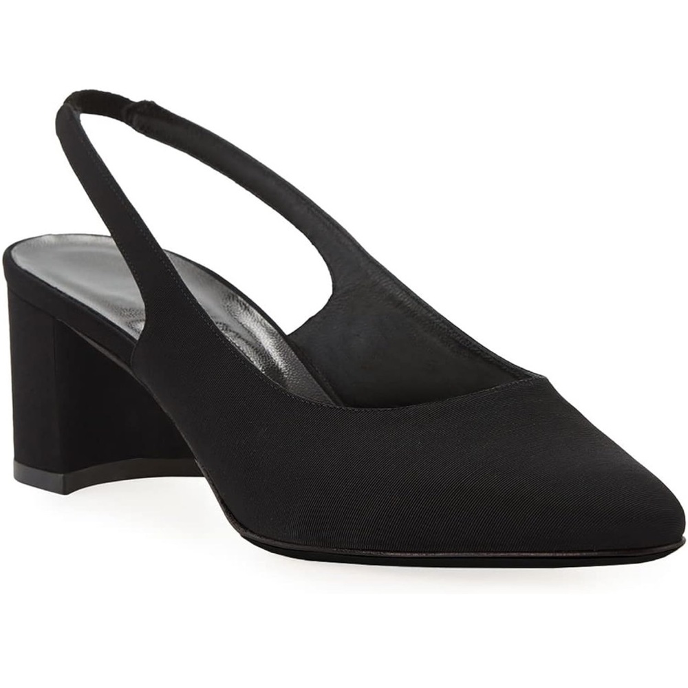 NWOT Slingback Pumps, Chunky Block, Low Heel Sandals, Black